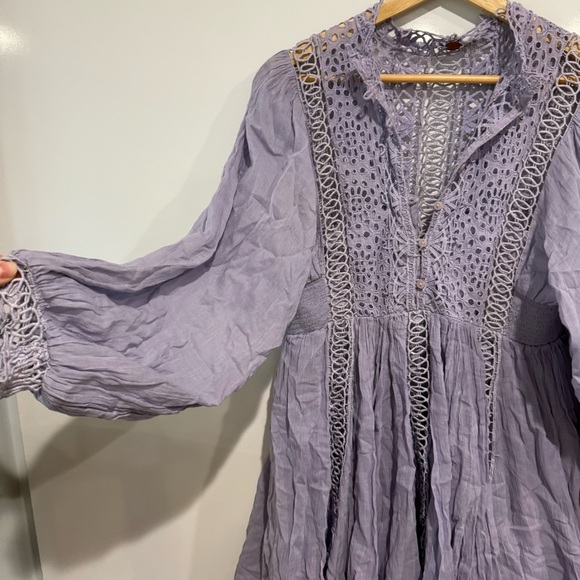 Free People One Karma Lace Long Sleeve Mini Dress - Picture 4 of 13